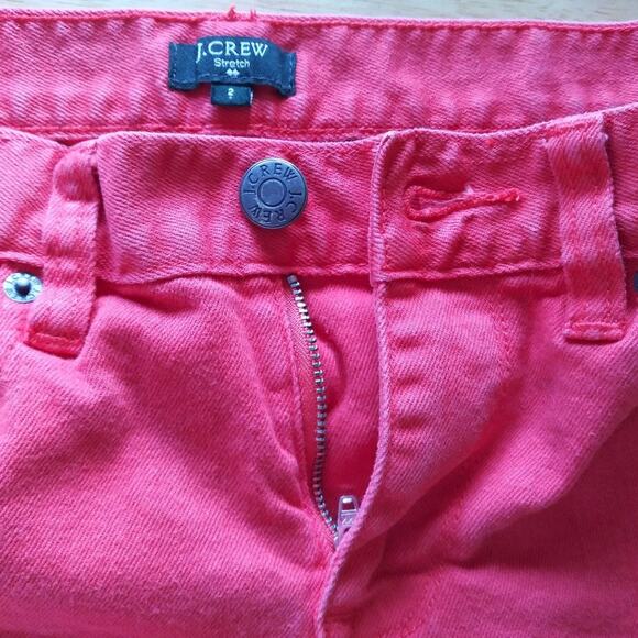 J Crew Short Shorts - Orange Red Size 2 - 99%Cotton . Barbiecore - Picture 7 of 7